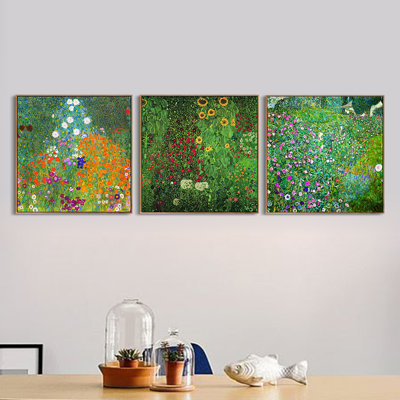 Ensemble de 3 toiles encadrées par Gustav Klimt Wall Art Series # 8 Living Home Office Office Decorations