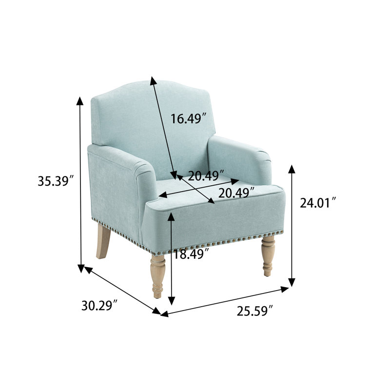 Fauteuil d'appoint rembourré Classic, Sauge