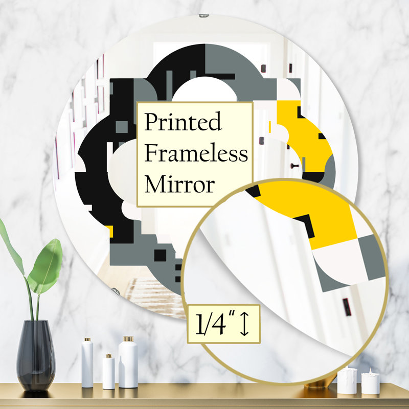 Miroir mural quadrilobe, H 31,5 po x l po