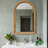 Arched Wood Framed Wall Mirror, Rustic Decorative Mirror For Bathroom