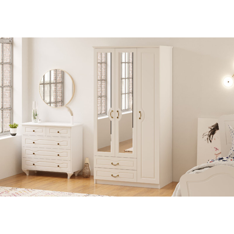 Vallee 3 Door Manufactured Wood Wardrobe