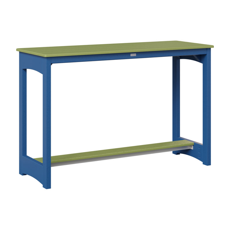 Balcony Outdoor Bar Table, Pacific Blue, 38.5" H x 60" W x 22" D, Kiwi Green