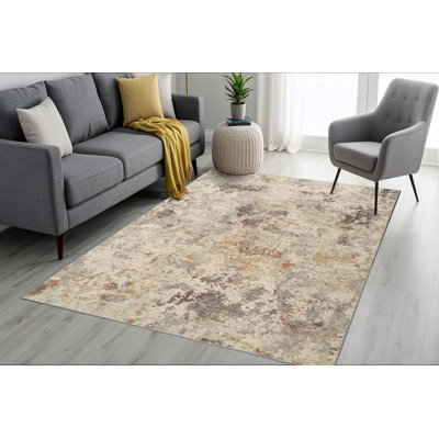 Tapis gris/doré Maurin