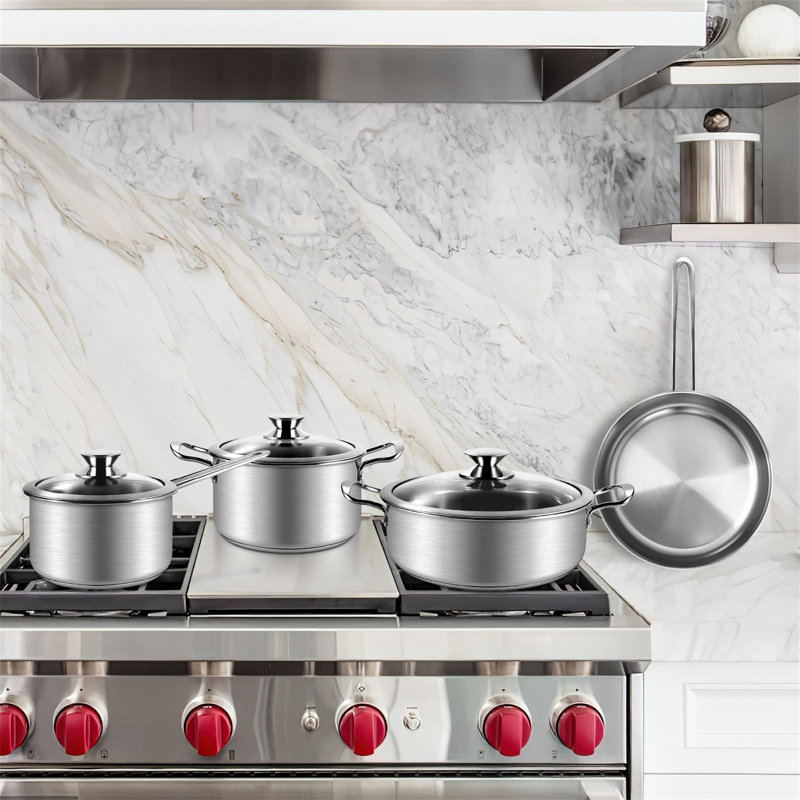 Twinar 7 - Piece Stainless Steel Cookware Set