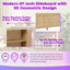Armoire de rangement 67 po avec charnières à fermeture en douceur et fixation anti-basculement, bois aggloméré, capacité de 150 lb-1480690017