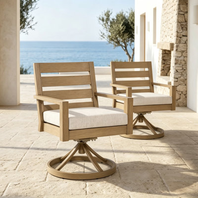 Patio Swivel Aluminum Dining Chairs with Cushions