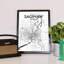 Saginaw City Map - Unframed Graphic Art Print on Paper-2067018683-2082564149