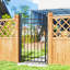 Outsunny Galvanised Steel Garden Gate with Lock, Handle 105 x 204 cm Black