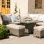 Dawyn Rattan Corner Dining Sofa Set - with Fire Pit Table