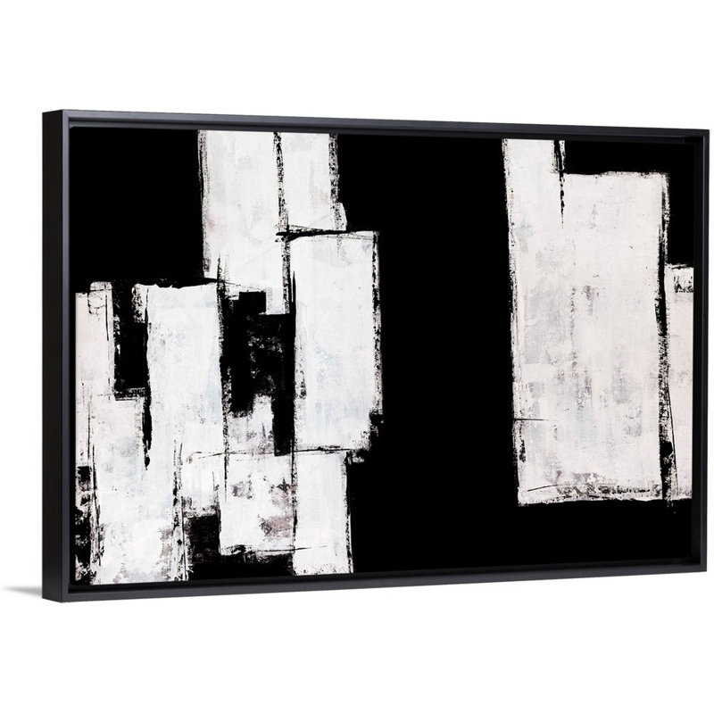 « Break Down » par Brent Abe-impression d’art graphique sur toile, Cadre flottant noir, H 26 po x l 38 po x P 1,75 po