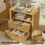 Table de chevet à 2 tiroirs de 23,6 po de large avec prises intégrées, table de chevet en bois avec armoire de rangement ouverte-1360582800-1360883646