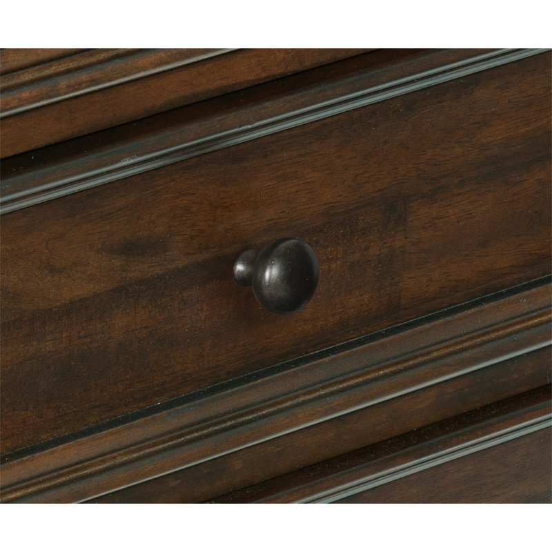 Commode classique transitionnelle de 9 tiroirs avec meubles de chambre à coucher à finition brune 1pc (inclut la commode seulement et non le miroir)