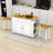 Rolling Kitchen Island Set with Drop Leaf, 2 Bar Stools, Power Outlet, 2 Drawers and Door Racks-693635078