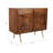 Wood Cabinet Modern Transitional Style with Dimensional Front Panel Tapered Legs for Home Office Bedroom or Living Room Use - 32" Brown