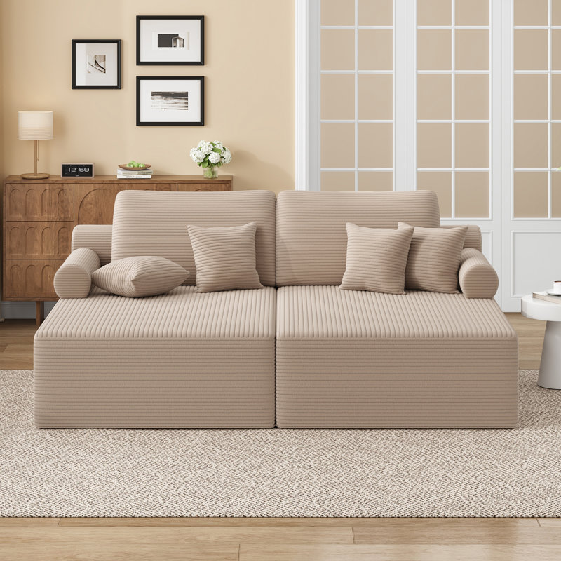 Boneless 81" Sleeper Sofa, Khaki