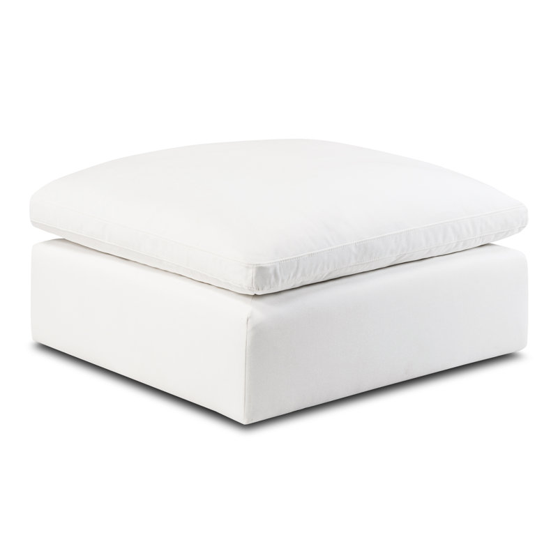 Wonardo Upholstered U-Shaped Sectional, Cotton White Fabric
