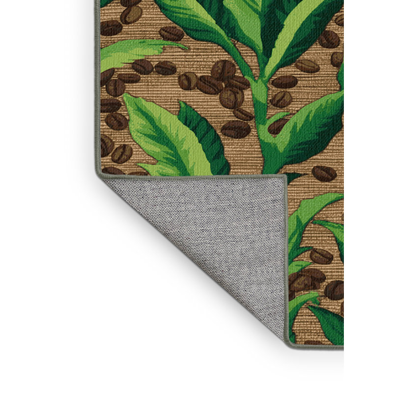  Tapis hawaïen lavable Coffee Plants, Carré 4 pi