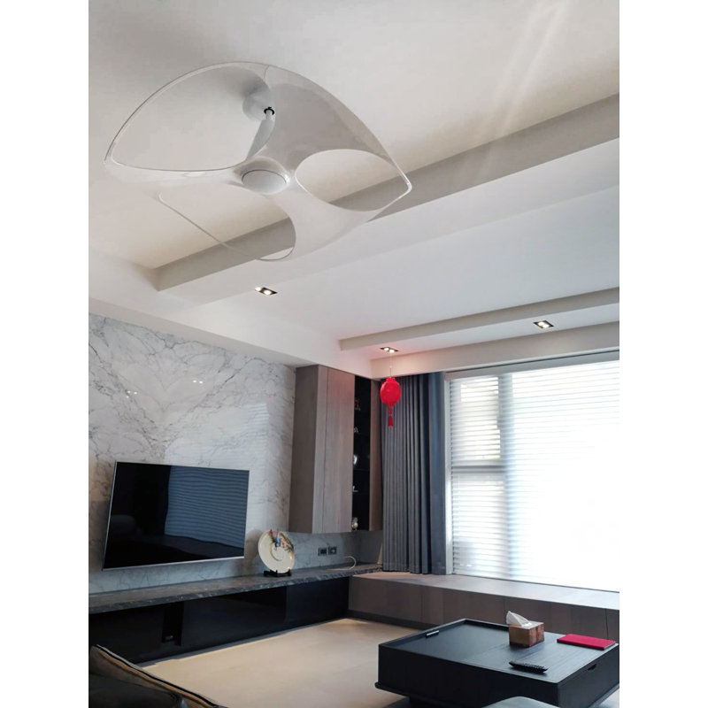 Ventilateur de plafond à del 3 pales 48 po avec télécommande et ensemble d’éclairage inclus Watley, blanc