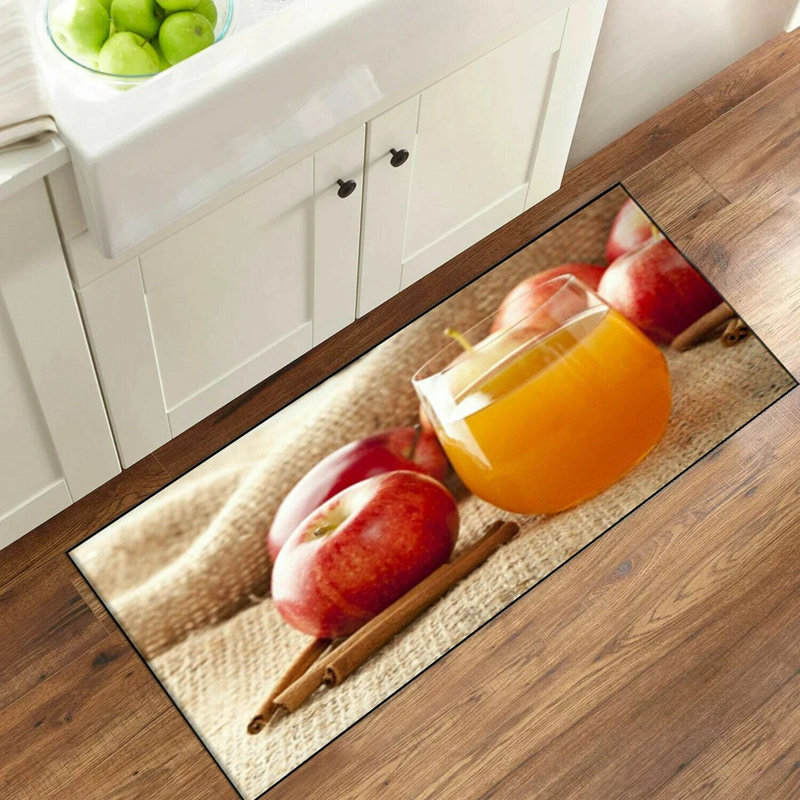 3D Fruit Kitchen Mat – Washable Non-Slip Runner Rug – Door Mat with Rubber Backing – Polypropylene, 50cm W x 70cm L