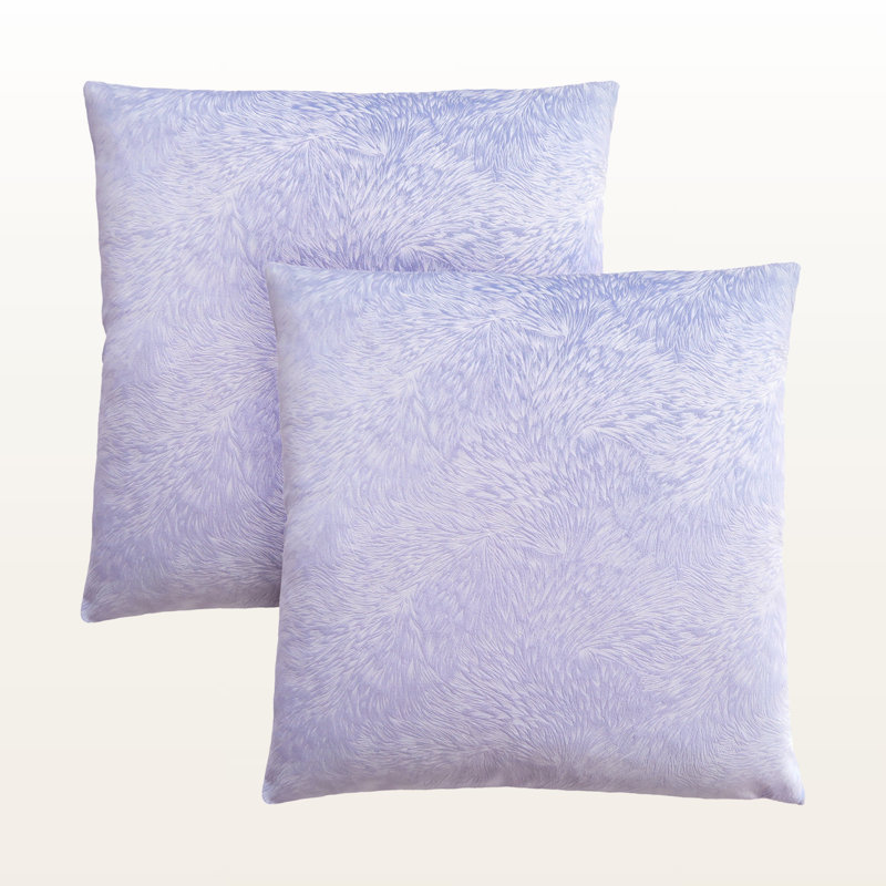 Coussin décoratif en tissu de velours mauve 2 pièces Sennet, H 17,75 po x l 17,75 po x P 5,7 po