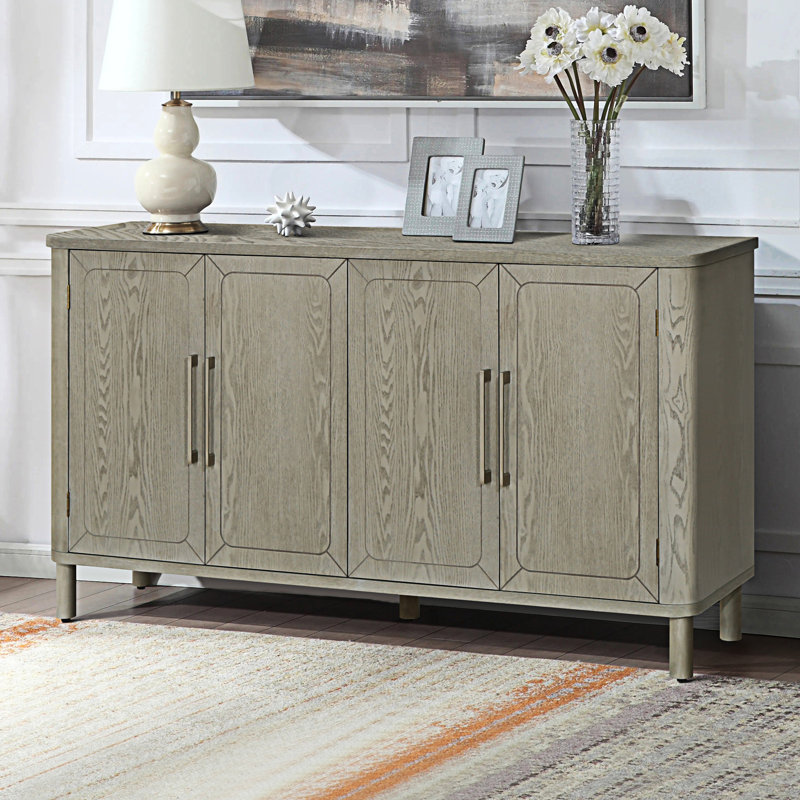 Armoire de rangement à quatre portes avec comptoir courbé