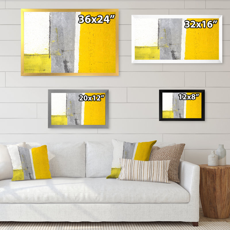 «Gray and Yellow Colorfields», reproduction de cadre photo sur toile, H 24 po x l 36 po x P 1 po