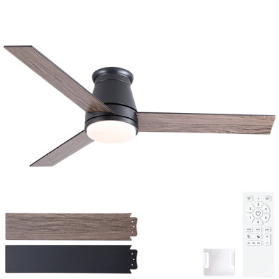 Ventilateur de plafond intelligent à DEL 52 po avec télécommande CC et contrôle Tuya APP pour chambre à coucher, salon