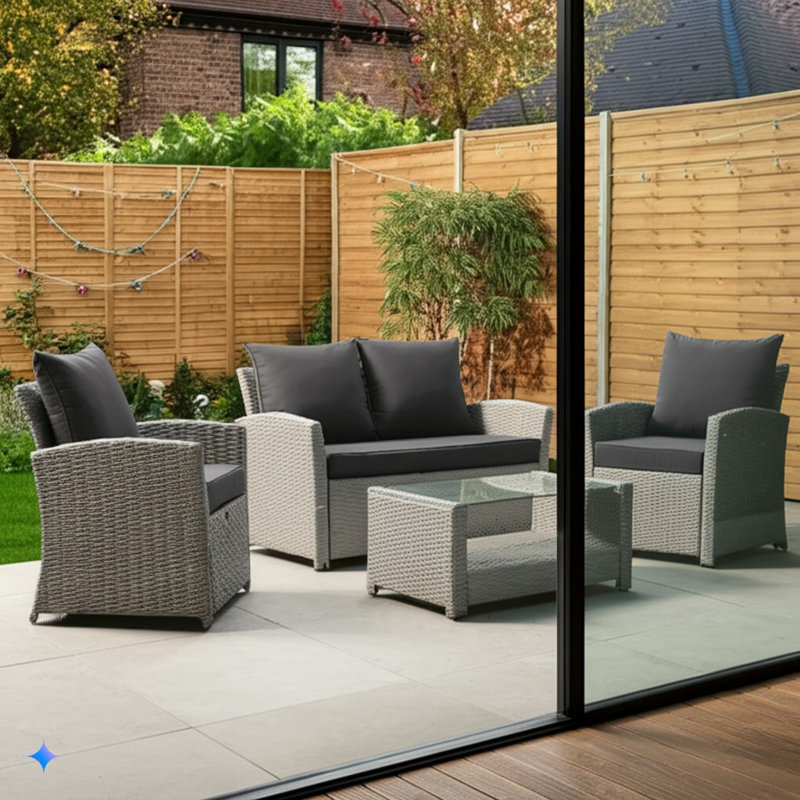 4 Seater Rattan Sofa Set