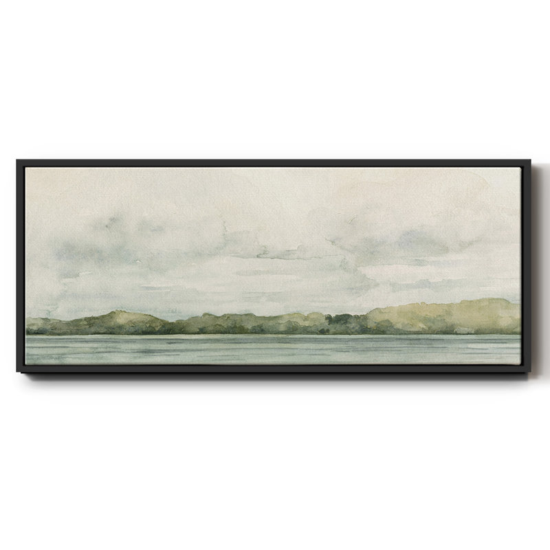 Riverside Views I - reproduction sur toile avec cadre flottant, Noir, H 20 po x l 50 po x P 1,5 po