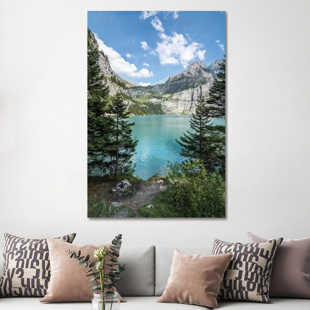 Oeschinen Lake In The Swiss Alps by Jan Becke - Wrapped Canvas Gallery-Wrapped Canvas Giclée