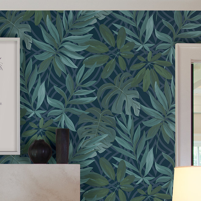 Moonlight Leaf 33' L x 20.5" W Wallpaper Roll Brewster Home Fashions 