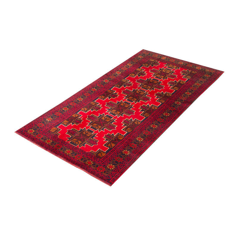 Tapis rouge Teimani 3 pi 6 po x 6 pi 11 po