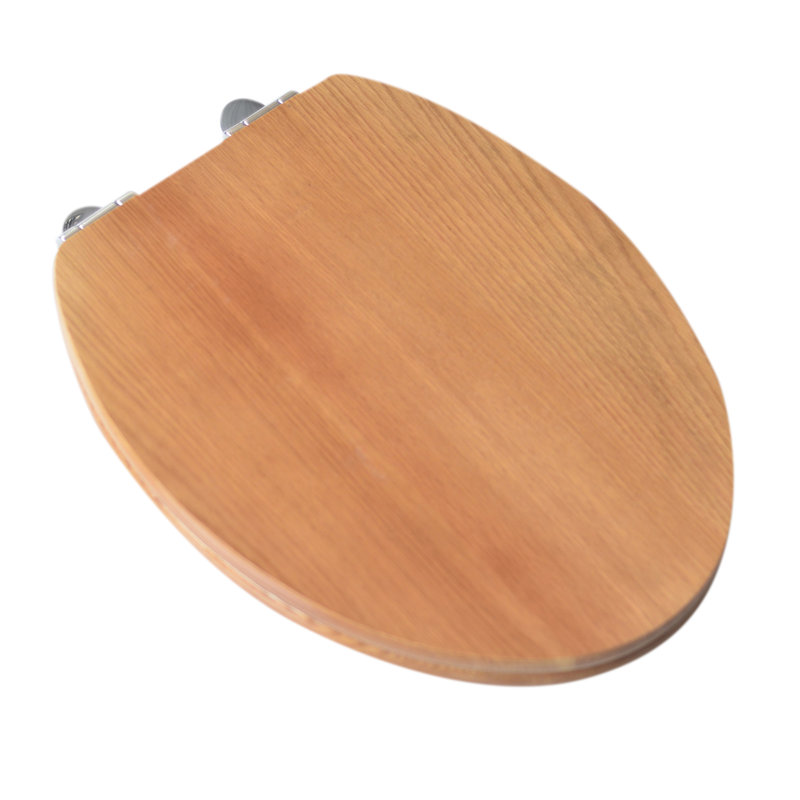 Elongated Toilet Seat and Lid, Natural Oak