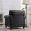Élégant fauteuil avec décoration cloutée argentée et dossier confortable-494769036