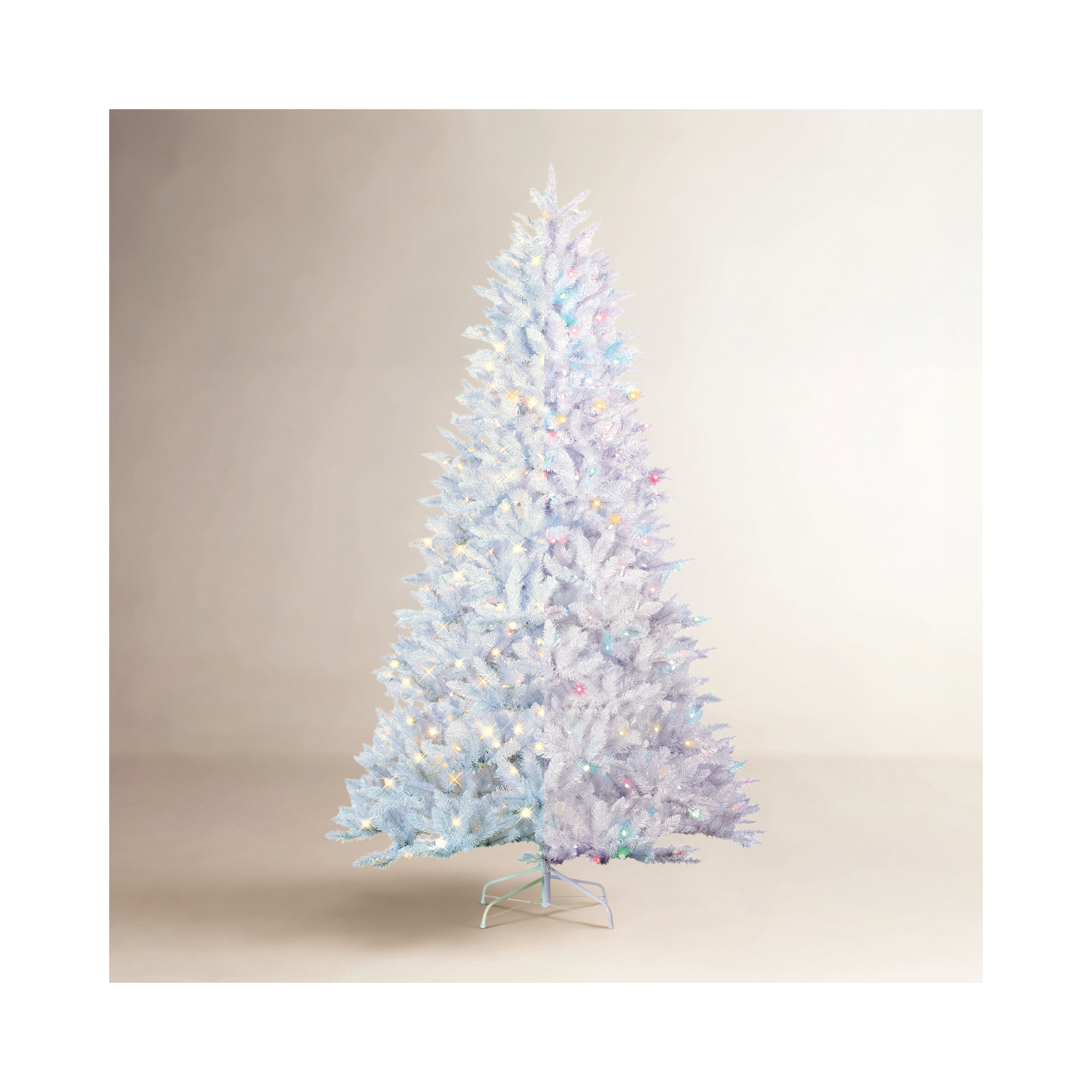 Majestic 9 Foot LED Color Changing White Parkview Pine Christmas Tree