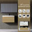 Meuble-lavabo flottant avec lavabo, meuble de rangement mural moderne, tiroir à fermeture en douceur, idéal pour l'organisation de la salle de bain-648372079