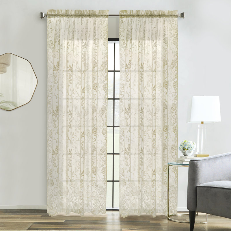 Polyester Curtain, Ivory, 55" W x 63" L