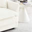 2 chaises d'appoint blanches 2 places, revêtement en chenille haute, décor de salon, structure en bois massif, assise moelleuse, 2 coussins décoratifs blancs, chaises d'appoint avec coussin, structure, qualité respirante