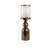 Modern Metal and Glass Pillar Candle Holder with Decorative Iron Base-1806618533