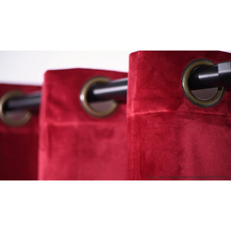 Blush Velvet Blackout Pleated Twin Curtains, 2-Piece Set