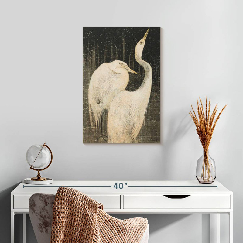 Brampt Twee Zilverreigers, 24" H x 16" W
