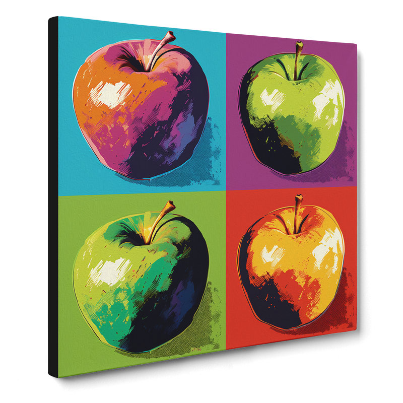 Apple Pop Art No.3 - Print, 35cm H x 35cm W x 3cm D
