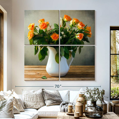 Jar Of Orange Roses