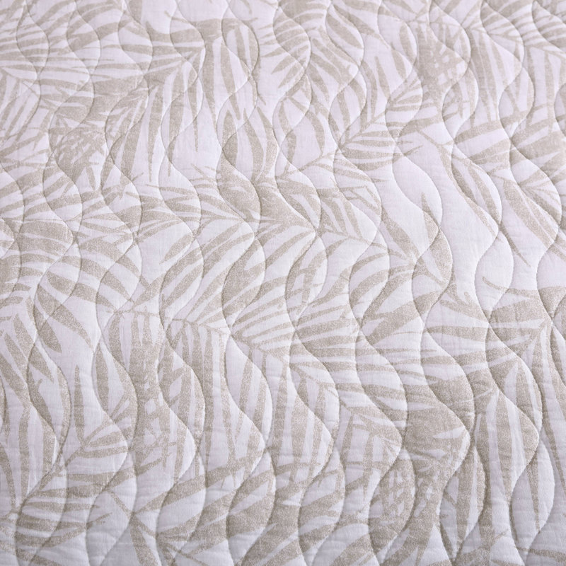 Tommy Bahama Palmday Cotton Reversible Quilt Set, Twin Quilt + 1 Standard Sham, Beige
