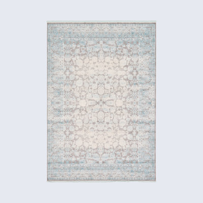 Tapis oriental gris / bleu / ivoire Teadora