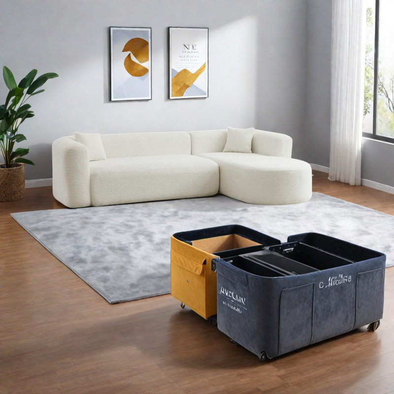 Canapé modulaire spacieux et moderne en tissu chenille, idéal pour la maison