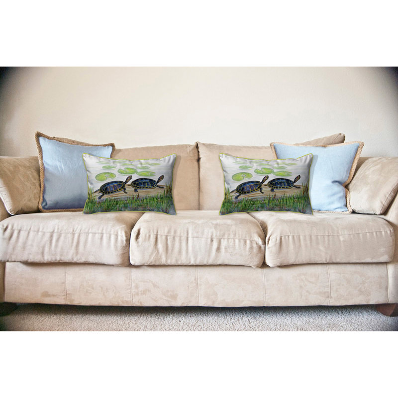 Housse et insert de coussin rectangulaire d'extérieur à deux tortues Two Turtles, Grand