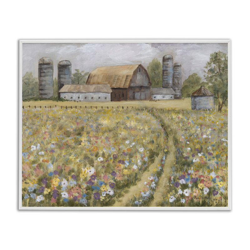 «Meadow Path to Barn», art de la giclée encadrée par Pam Britton, H 11 po x l 14 po