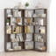 Bibliothèques en MDF peu encombrantes, chêne foncé, design moderne pour le bureau à domicile