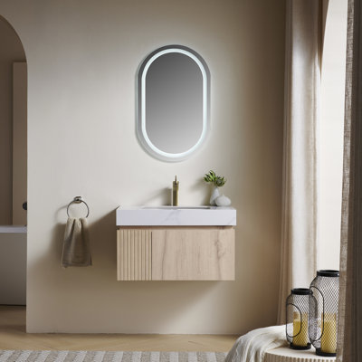 Plywood and Solid Wood Single Bathroom Vanity